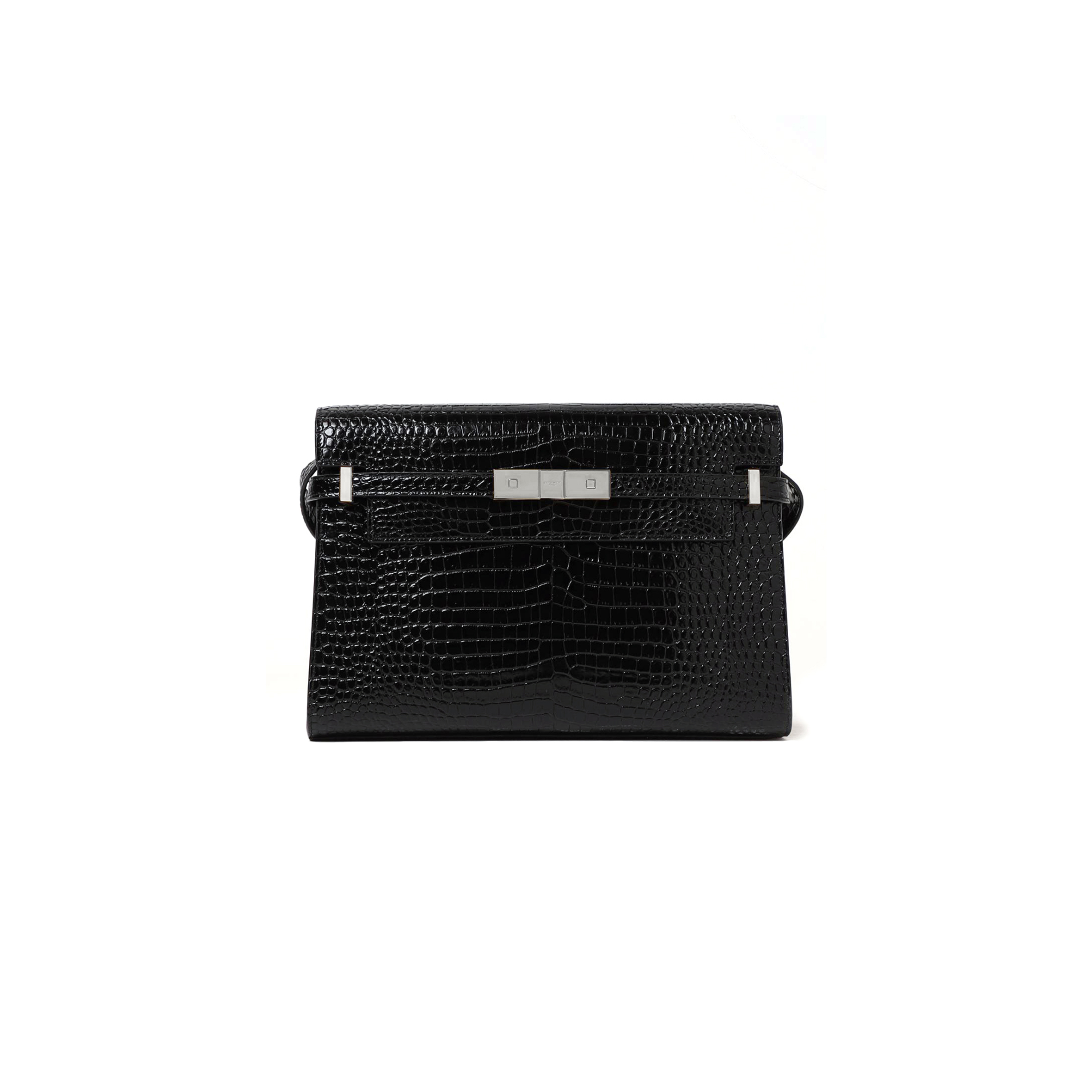 YSL MANHATTAN SHOULDER BAG IN SHINY CROCODILE-EMBOSSED LEATHER 579271DND0J1000 (29*20*7.5cm)